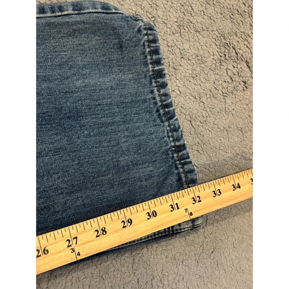 Levi Strauss Signature Authentic Jeans Mens 36x32 Low Boot Distressed Denim